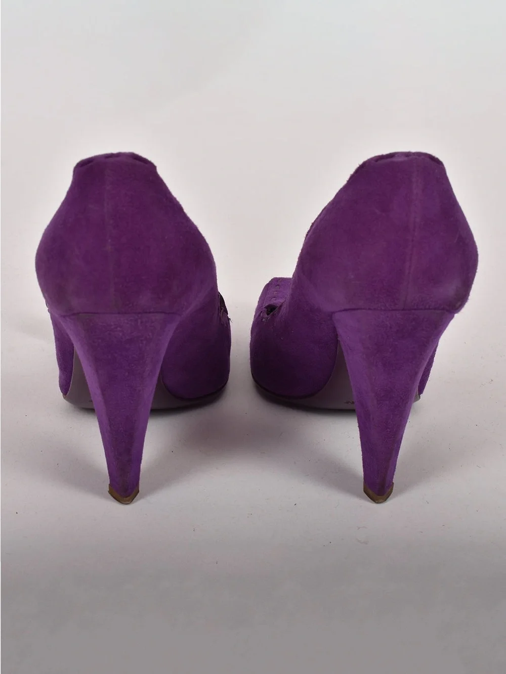 Saint Laurent Violet Suede Tassel Pump - Picture 3 of 4